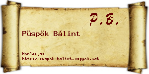 Püspök Bálint névjegykártya